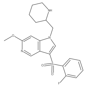 1h-Pyrrolo[3,2-c]pyridine,3-[(2-fluorophenyl)sulfonyl]-6-methoxy-1-(2-piperidinylmethyl)- Structure