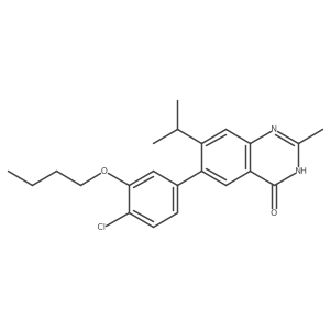 6-(3-butoxy-4-chloro-phenyl)-7-isopropyl-2-methyl-3H-quinazolin-4-one结构式