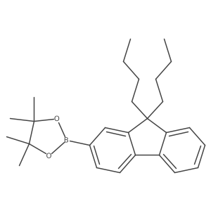 2-(4,4,5,5-Tetramethyl-1,3,2-dioxaborolan-2-yl)-9,9-dibutylfluorene结构式
