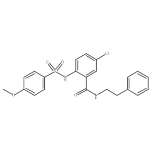5-Chloro-2-[[(4-methoxyphenyl)sulfonyl]amino]-N-(2-phenylethyl)benzamide结构式