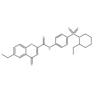 6-ethyl-N-{4-[(2-ethylpiperidin-1-yl)sulfonyl]phenyl}-4-oxo-4H-chromene-2-carboxamide结构式