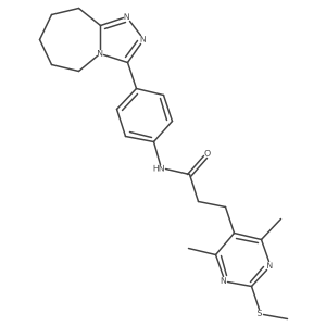 3-[4,6-dimethyl-2-(methylsulfanyl)pyrimidin-5-yl]-N-(4-{5H,6H,7H,8H,9H-[1,2,4]triazolo[4,3-a]azepin-3-yl}phenyl)propanamide结构式