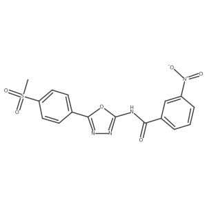 N-(5-(4-(methylsulfonyl)phenyl)-1,3,4-oxadiazol-2-yl)-3-nitrobenzamide结构式