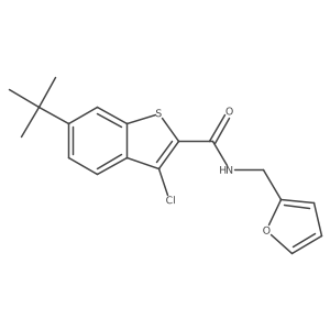 6-tert-butyl-3-chloro-N-(furan-2-ylmethyl)-1-benzothiophene-2-carboxamide结构式
