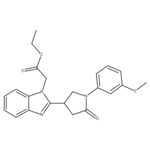 ethyl 2-(2-{1-[3-(methylsulfanyl)phenyl]-5-oxopyrrolidin-3-yl}-1H-1,3-benzodiazol-1-yl)acetate结构式