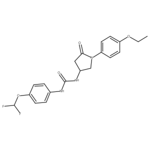 1-[4-(Difluoromethoxy)phenyl]-3-[1-(4-ethoxyphenyl)-5-oxopyrrolidin-3-yl]urea结构式
