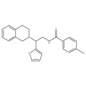 4-chloro-N-(2-(3,4-dihydroisoquinolin-2(1H)-yl)-2-(furan-2-yl)ethyl)benzamide结构式