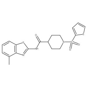N-(4-methylbenzo[d]thiazol-2-yl)-1-(thiophen-2-ylsulfonyl)piperidine-4-carboxamide结构式