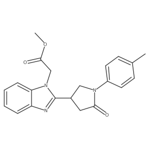 Methyl 2-{2-[1-(4-methylphenyl)-5-oxopyrrolidin-3-yl]benzimidazolyl}acetate Structure