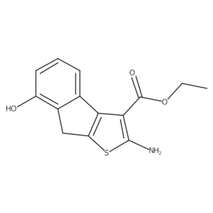 Ethyl 2-amino-7-hydroxy-8h-1-thiacyclopenta[a]indene-3-carboxylate结构式