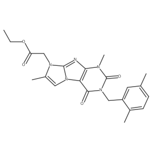 ethyl 2-(3-(2,5-dimethylbenzyl)-1,7-dimethyl-2,4-dioxo-3,4-dihydro-1H-imidazo[2,1-f]purin-8(2H)-yl)acetate Structure