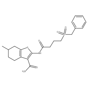 2-(4-(Benzylsulfonyl)butanamido)-6-methyl-4,5,6,7-tetrahydrobenzo[b]thiophene-3-carboxamide结构式