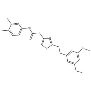 2-(2-((3,5-dimethoxybenzyl)thio)thiazol-4-yl)-N-(3,4-dimethylphenyl)acetamide结构式