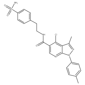 4-chloro-3-methyl-N-(4-sulfamoylphenethyl)-1-(p-tolyl)-1H-pyrazolo[3,4-b]pyridine-5-carboxamide Structure