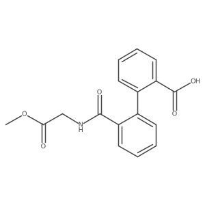 2'-((2-Methoxy-2-oxoethyl)carbamoyl)-[1,1'-biphenyl]-2-carboxylic acid Structure