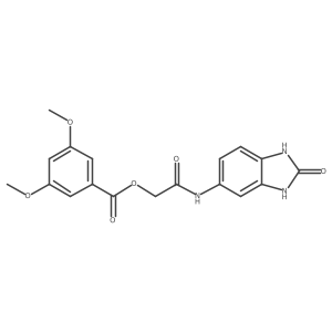 [2-Oxo-2-[(2-oxo-1,3-dihydrobenzimidazol-5-yl)amino]ethyl] 3,5-dimethoxybenzoate结构式