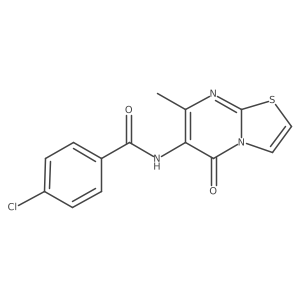 4-chloro-N-{7-methyl-5-oxo-5H-[1,3]thiazolo[3,2-a]pyrimidin-6-yl}benzamide结构式