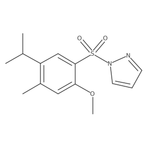 1-((5-isopropyl-2-methoxy-4-methylphenyl)sulfonyl)-1H-pyrazole结构式