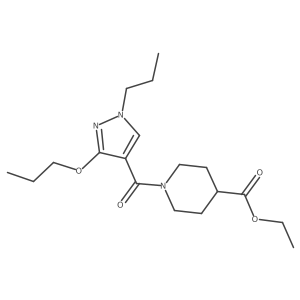 ethyl 1-(3-propoxy-1-propyl-1H-pyrazole-4-carbonyl)piperidine-4-carboxylate Structure