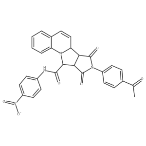 (10S,11R,15S,16R)-13-(4-acetylphenyl)-N-(4-nitrophenyl)-12,14-dioxo-1,13-diazatetracyclo[8.6.0.02,7.011,15]hexadeca-2,4,6,8-tetraene-16-carboxamide结构式