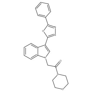 1-morpholino-2-(3-(5-phenyl-1,3,4-oxadiazol-2-yl)-1H-indol-1-yl)ethanone结构式