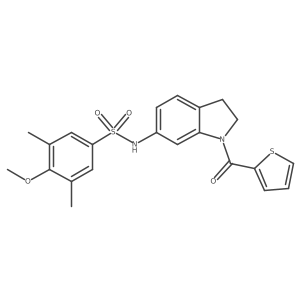 4-methoxy-3,5-dimethyl-N-(1-(thiophene-2-carbonyl)indolin-6-yl)benzenesulfonamide Structure
