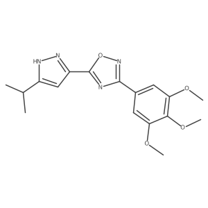 5-(3-isopropyl-1H-pyrazol-5-yl)-3-(3,4,5-trimethoxyphenyl)-1,2,4-oxadiazole Structure