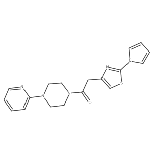 2-(2-(1H-pyrrol-1-yl)thiazol-4-yl)-1-(4-(pyridin-2-yl)piperazin-1-yl)ethanone Structure