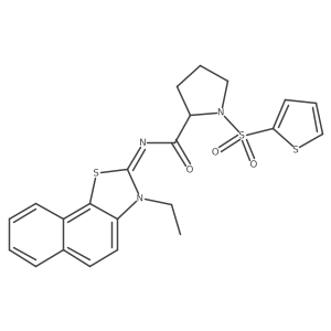 (E)-N-(3-ethylnaphtho[2,1-d]thiazol-2(3H)-ylidene)-1-(thiophen-2-ylsulfonyl)pyrrolidine-2-carboxamide Structure