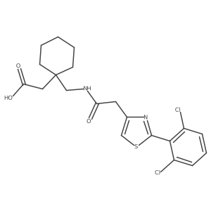 O=C(O)CC1(CNC(=O)Cc2csc(-c3c(Cl)cccc3Cl)n2)CCCCC1结构式