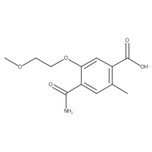 4-(Aminocarbonyl)-2-methyl-5-{[2-(methyloxy)ethyl]oxy}benzoic acid结构式