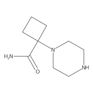 1-(Piperazin-1-yl)cyclobutane-1-carboxamide Structure