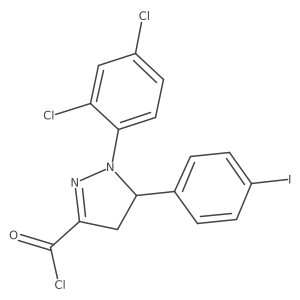 1-(2,4-Dichlorophenyl)-4,5-dihydro-5-(4-iodophenyl)-1H-pyrazole-3-carbonyl chloride结构式