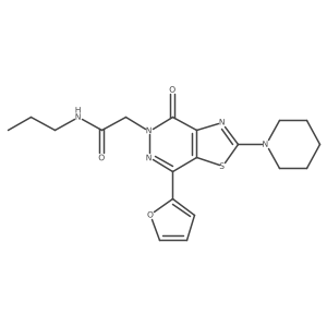 2-(7-(furan-2-yl)-4-oxo-2-(piperidin-1-yl)thiazolo[4,5-d]pyridazin-5(4H)-yl)-N-propylacetamide结构式
