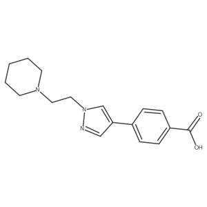 4-(1-(2-(piperidin-1-yl)ethyl)-1H-pyrazol-4-yl)benzoic acid结构式