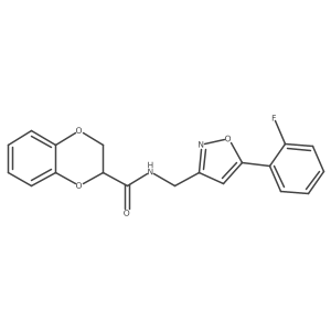 N-((5-(2-fluorophenyl)isoxazol-3-yl)methyl)-2,3-dihydrobenzo[b][1,4]dioxine-2-carboxamide结构式