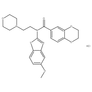 N-(5-methoxybenzo[d]thiazol-2-yl)-N-(2-morpholinoethyl)-2,3-dihydrobenzo[b][1,4]dioxine-6-carboxamide hydrochloride结构式