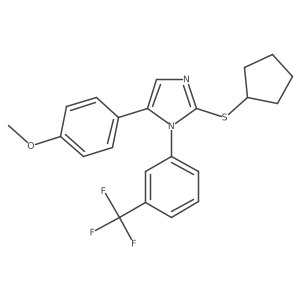 2-(cyclopentylthio)-5-(4-methoxyphenyl)-1-(3-(trifluoromethyl)phenyl)-1H-imidazole Structure