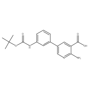 2-Amino-5-(3-boc-aminophenyl)nicotinic acid Structure