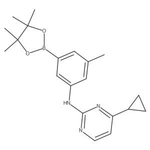 4-cyclopropyl-N-(3-methyl-5-(4,4,5,5-tetramethyl-1,3,2-dioxaborolan-2-yl)phenyl)pyrimidin-2-amine结构式