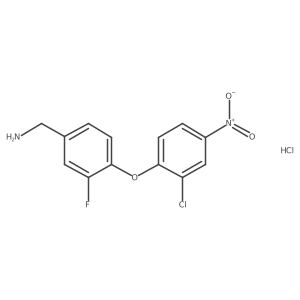 [4-(2-Chloro-4-nitrophenoxy)-3-fluorophenyl]methanamine hydrochloride Structure