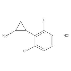2-(2-Chloro-6-fluorophenyl)cyclopropan-1-amine hydrochloride结构式