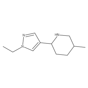 2-(1-ethyl-1H-pyrazol-4-yl)-5-methylpiperidine结构式