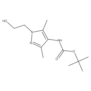 tert-butyl N-[1-(2-hydroxyethyl)-3,5-dimethyl-1H-pyrazol-4-yl]carbamate结构式