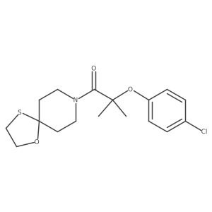 2-(4-Chlorophenoxy)-2-methyl-1-(1-oxa-4-thia-8-azaspiro[4.5]decan-8-yl)propan-1-one结构式