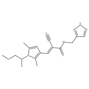 (Z)-2-Cyano-3-[1-(1-methoxypropan-2-yl)-2,5-dimethylpyrrol-3-yl]-N-(2H-triazol-4-ylmethyl)prop-2-enamide Structure