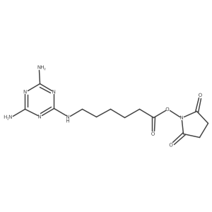 2,5-Dioxopyrrolidin-1-yl 6-((4,6-diamino-1,3,5-triazin-2-yl)amino)hexanoate结构式