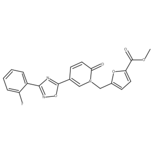 methyl 5-((5-(3-(2-fluorophenyl)-1,2,4-oxadiazol-5-yl)-2-oxopyridin-1(2H)-yl)methyl)furan-2-carboxylate结构式