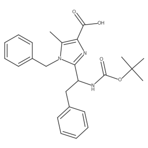 1-benzyl-2-{(1S)-1-[(tert-butoxycarbonyl)amino]-2-phenylethyl}-5-methyl-1H-imidazole-4-carboxylic acid Structure