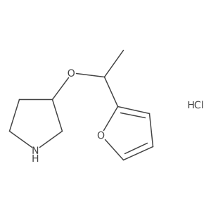3-(1-(Furan-2-yl)ethoxy)pyrrolidine hydrochloride结构式